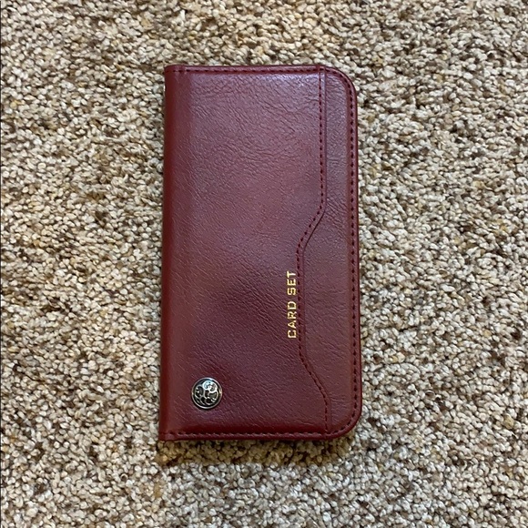 NWT Faux Leather iPhone X Wallet Phone Case - Picture 1 of 3